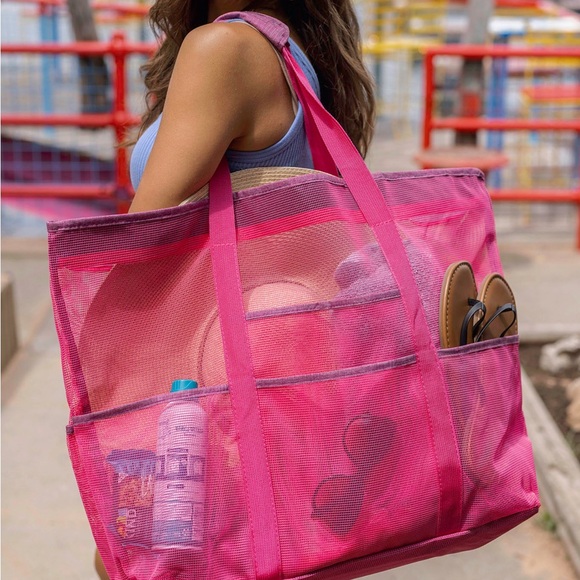 Grace & Lace Handbags - Pink Mesh Tote Bag